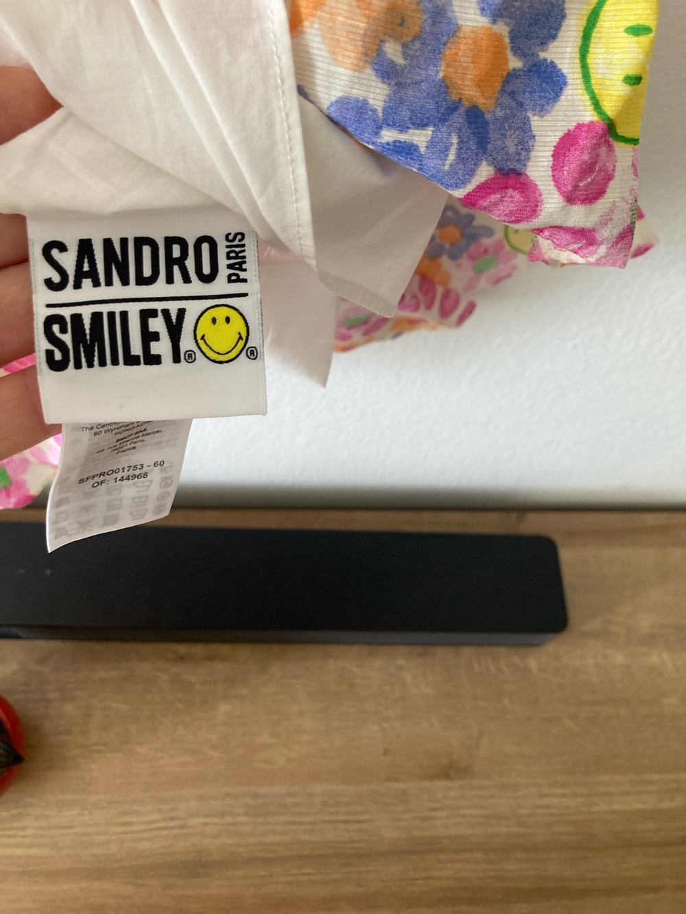 Sandro Pink Floral Smiley Print Dress - Picture 7 of 8